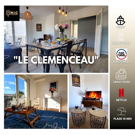 Le Clemenceau Appart-Calais Nord-Balcon-Plage 외부 사진