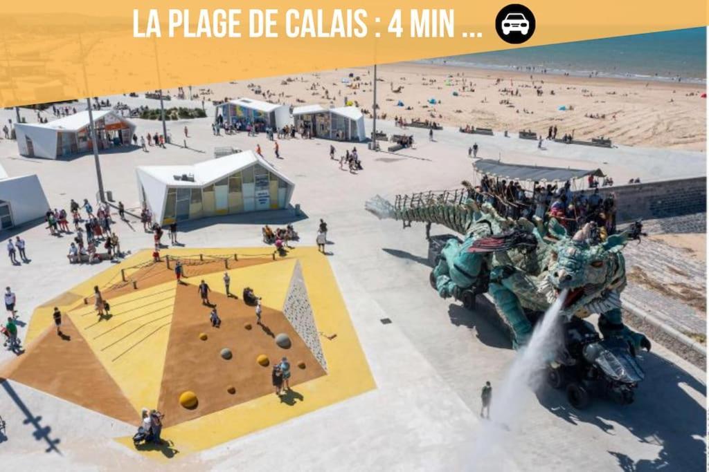 Le Clemenceau Appart-Calais Nord-Balcon-Plage 외부 사진